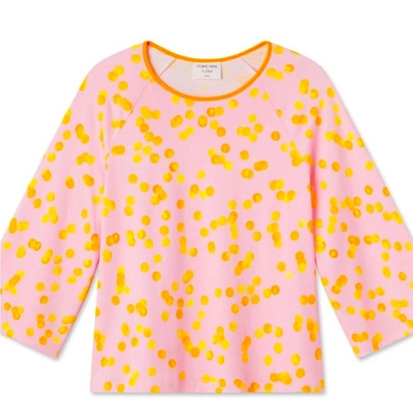 LAKE x Atlantic Pacific Penny 100% Pima Cotton Dotted Pajama Top Only Small - Picture 2 of 6